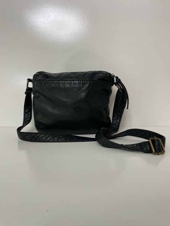 Bueno Handbags - Bueno Black Leather Crossbody Purse Adjustable Strap